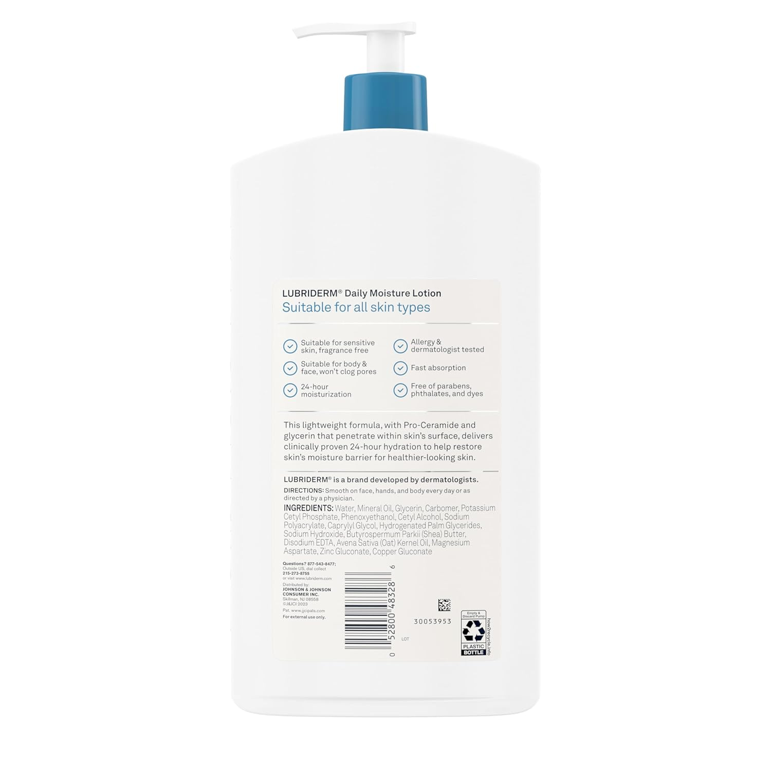 Lubriderm Daily Moisture Hydrating Unscented Body Lotion 24 fl oz. ไม่มีกลิ่น⛅ ราคา 690 บาท