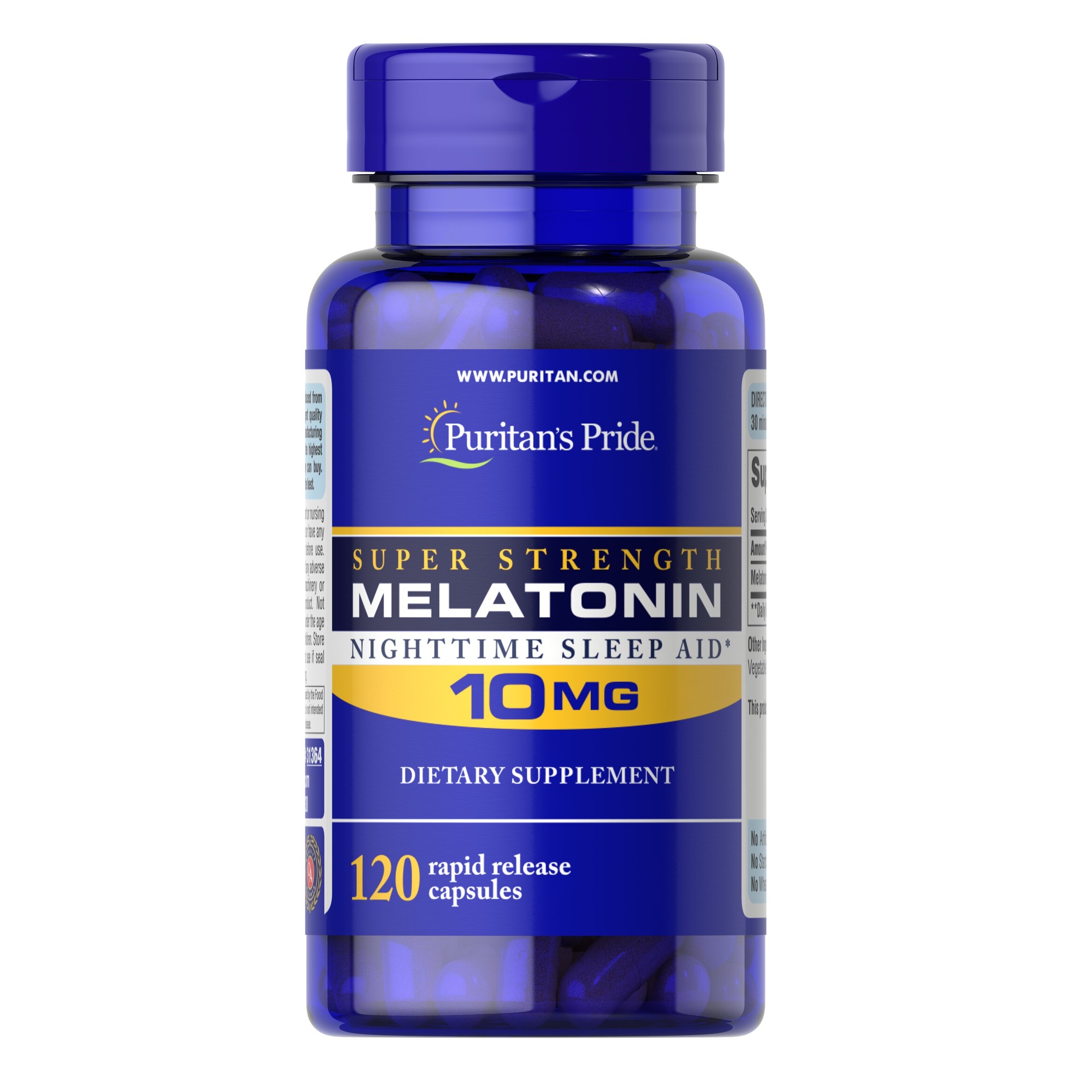 PURITAN'S PRIDE :: MELATONIN 10 mg เมลาโทนิน 10 มิลลิกรัม 30-120 แคปซูล เมลาโทนิน ผ่อนคลาย แก้ปัญหานอนไม่หลับ (เลือกขนาดด้านใน) -