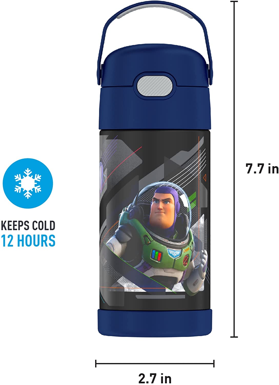 Disney Pixar Lightyear THERMOS FUNTAINER 12 Ounce Stainless Steel Vacuum Insulated Kids Straw Bottle ราคา 990 - บาท