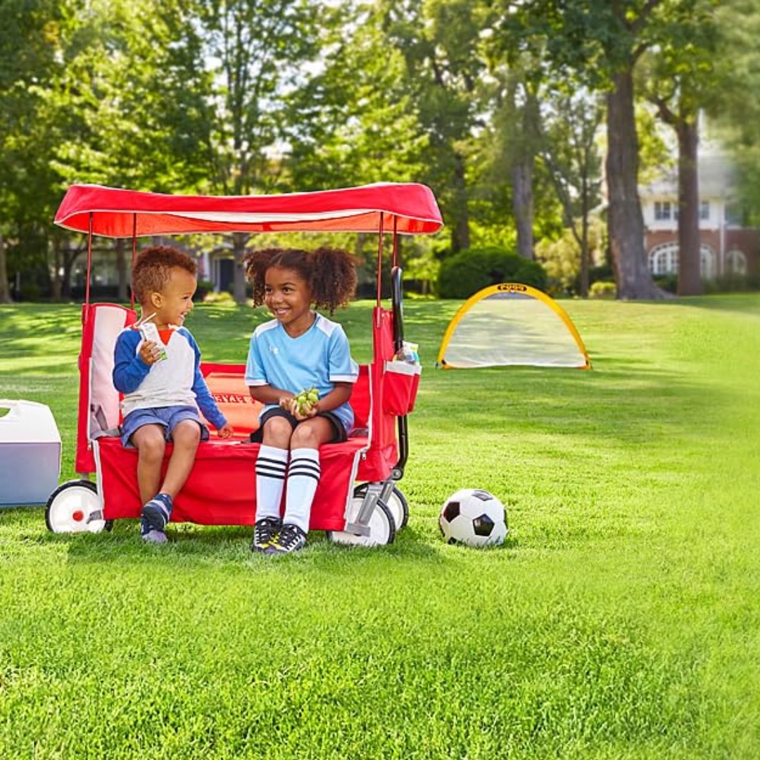 ใหม่ล่าสุด✨ รถลากนำเข้าเองจาก🇺🇸 ของแท้ 💯 Radio Flyer 3-in-1 EZ Fold Wagon; Red Folding Wagon with Canopy; Collapsible Wagon for Kids - รถลาก วากอน 3 in 1 สำหรับเด็ก มาพร้อมหลังคา สีแดง ราคา 8990 บาท