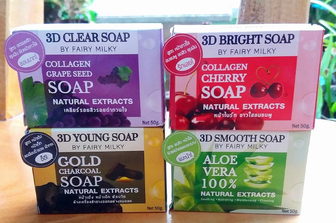 สบู่เชอร์รี่แดง (Collagen Cherry Soap 3D Bright Soap By Fairy Milky)