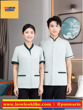 เสื้อพนักงานต้อนรับเสื้อเบลล์ เสื้อพนักงานทำความสะอาด เสื้อแม่บ้าน เสื้อพ่อบ้าน เทา ฟ้า น้ำตาล เขียว L-6XL D6709005 ตัว