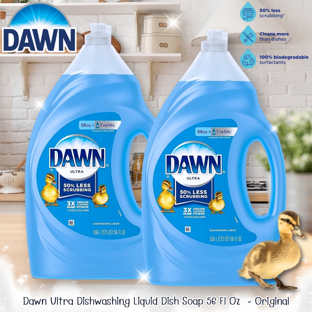 นำเข้า 🇺🇸 💦 สะอาดล้ำลึกน้ำยาล้างจาน Dawn Ultra Dishwashing Liquid, Dish Soap Refill สูตรเข้มข้น 56 Fl Oz ราคา 900 บาท / ขวด ยังไม่รวมค่าส่งนะคะ