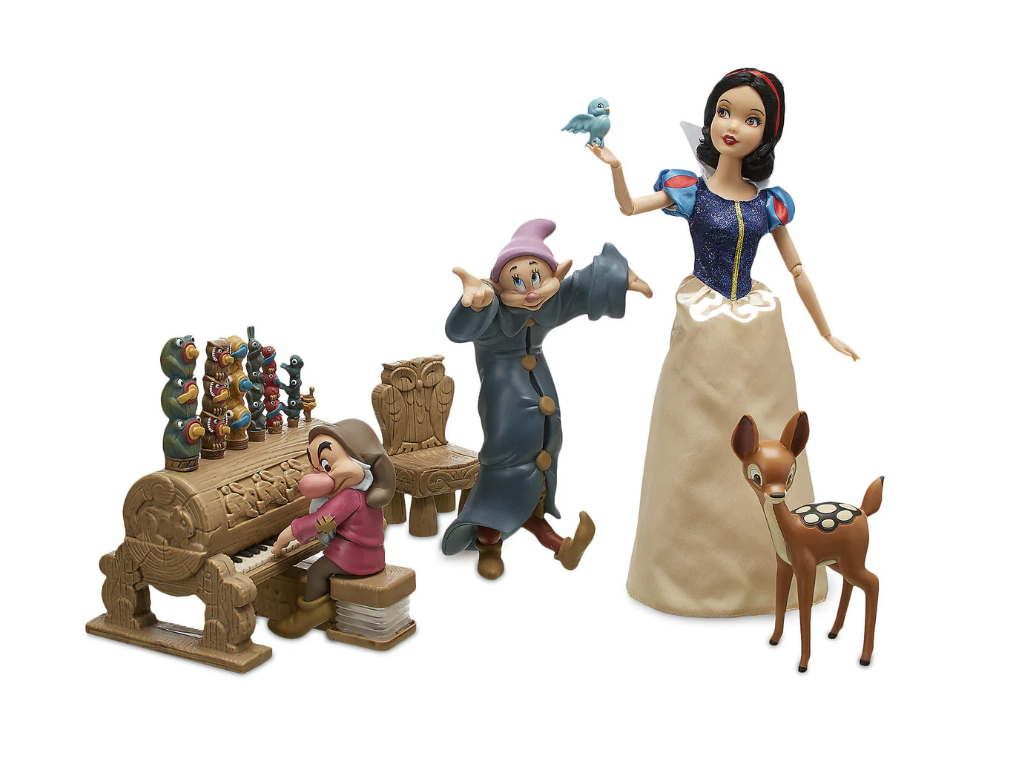 ตุ๊กตาคลาสสิกสโนว์ไวท์พร้อมเครื่องแต่งกายผ้าซาติน Disney Store Snow White Classic Doll Dance Party Play Set New with Box