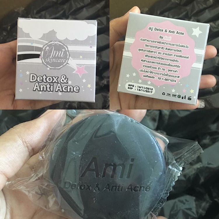 สบู่ Ami Detox Anti Acne เอมิ สบู่ดีท็อกสิวและริ้วรอย