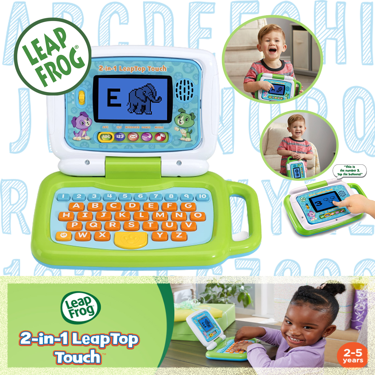 LeapFrog 2-in-1 LeapTop Touch,Green ราคา 2,990 - บาท