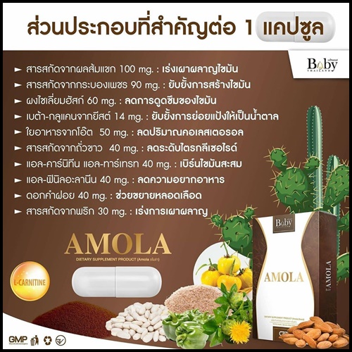 อโมล่า อาหารเสริมควบคุมน้ำหนัก AMOLA