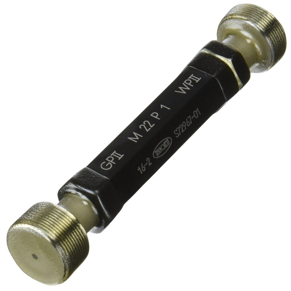 Issoku รหัสสินค้า M22P2.5-GPWP2 เกจวัดเกลียวในสำหรับกระบวนการผลิตมาตรฐานญี่ปุ่น,Thread plug gauge,taperlock type,M22.0x2.5-GPWP2,(JIS Class-2 for Machining,metric type),Go-No/Go set