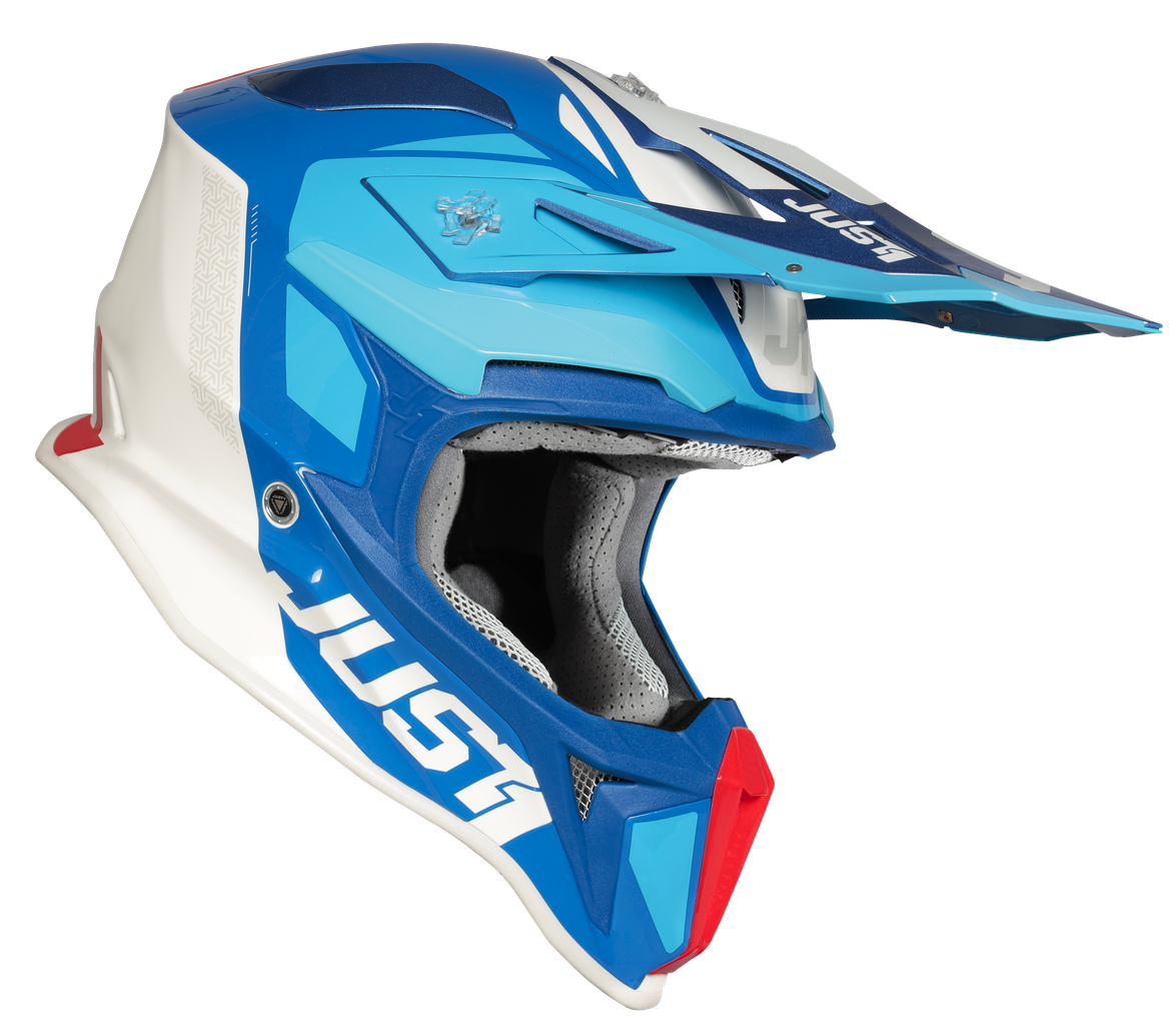 หมวกกันน็อค JUST1 รุ่น J18 ลาย Pulsar Blue Red White Gloss