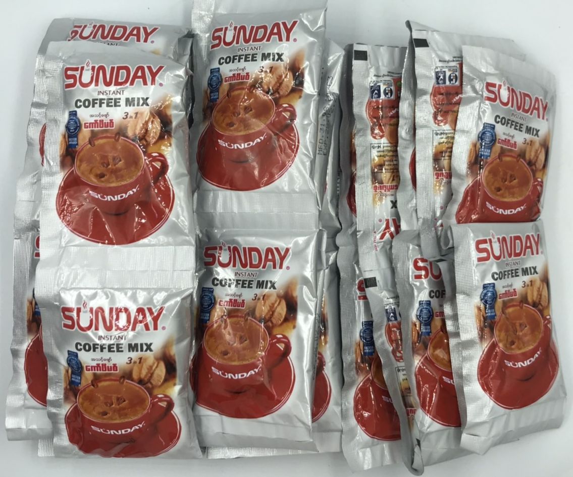 กาแฟพม่า Burmese coffee กาแฟสำเร็จรูป 3in1 Sunday CoffeeMix บรรจุ 30 ซอง กาแฟพม่า sunday กาแฟ 3in1 พรอมดื่ม (1 ถุง 30 ซอง) กาแฟ กาแฟพม่า SUNDAY Coffeemyanmar food myanmar အစားအစာ myanmar ပစၥည္း