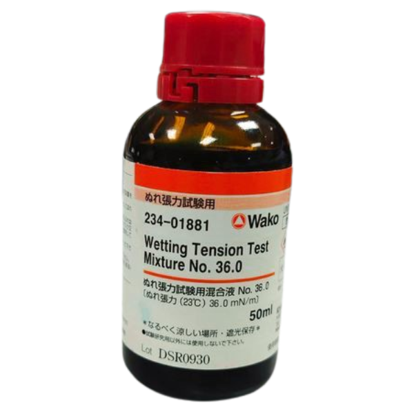 FujiFilmWako รหัส NO.36.0-234-01881 น้ำยาทดสอบแรงตึงผิว, Wetting Tension Test Mixture for Determination of Wetting Tension NO.36.0,WAKO Cat.no. 234-01881,package:50mL