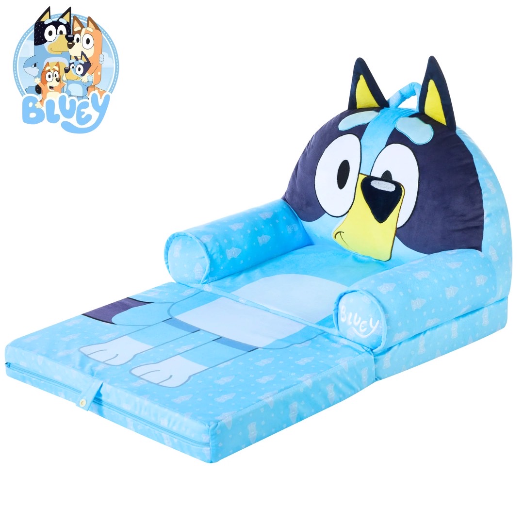 นำเข้า 🇺🇸 ✨เก้าอี้เด็ก Bluey 2-in-1 Polyester Flip Out Chair สีฟ้า ขนาดประมาณ 19 นิ้ว ราคา 3,390 บาท