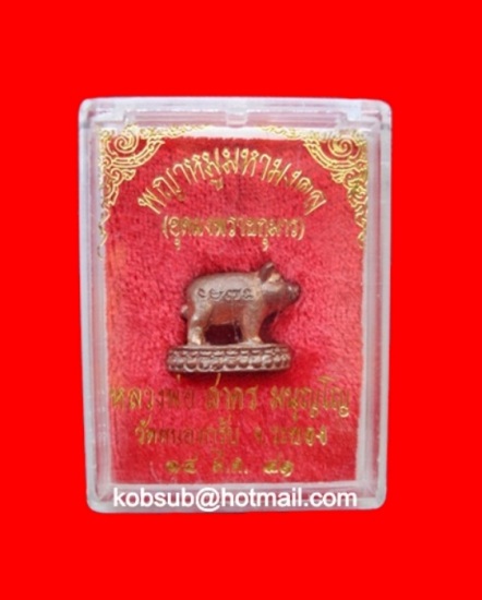 พญาหมูมหามงคล (อุดผงพรายกุมาร) พิมพ์ใหญ่ เนื้อทองแดง หลวงพ่อสาคร วัดหนองกรับ
