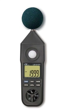Lutron รุ่นLM-8102เครื่องวัดความเร็วลม,Anemometer Digital(5-1)Anemometer,Temperature,Humidity,Sound Level Meter,Light Thermometer