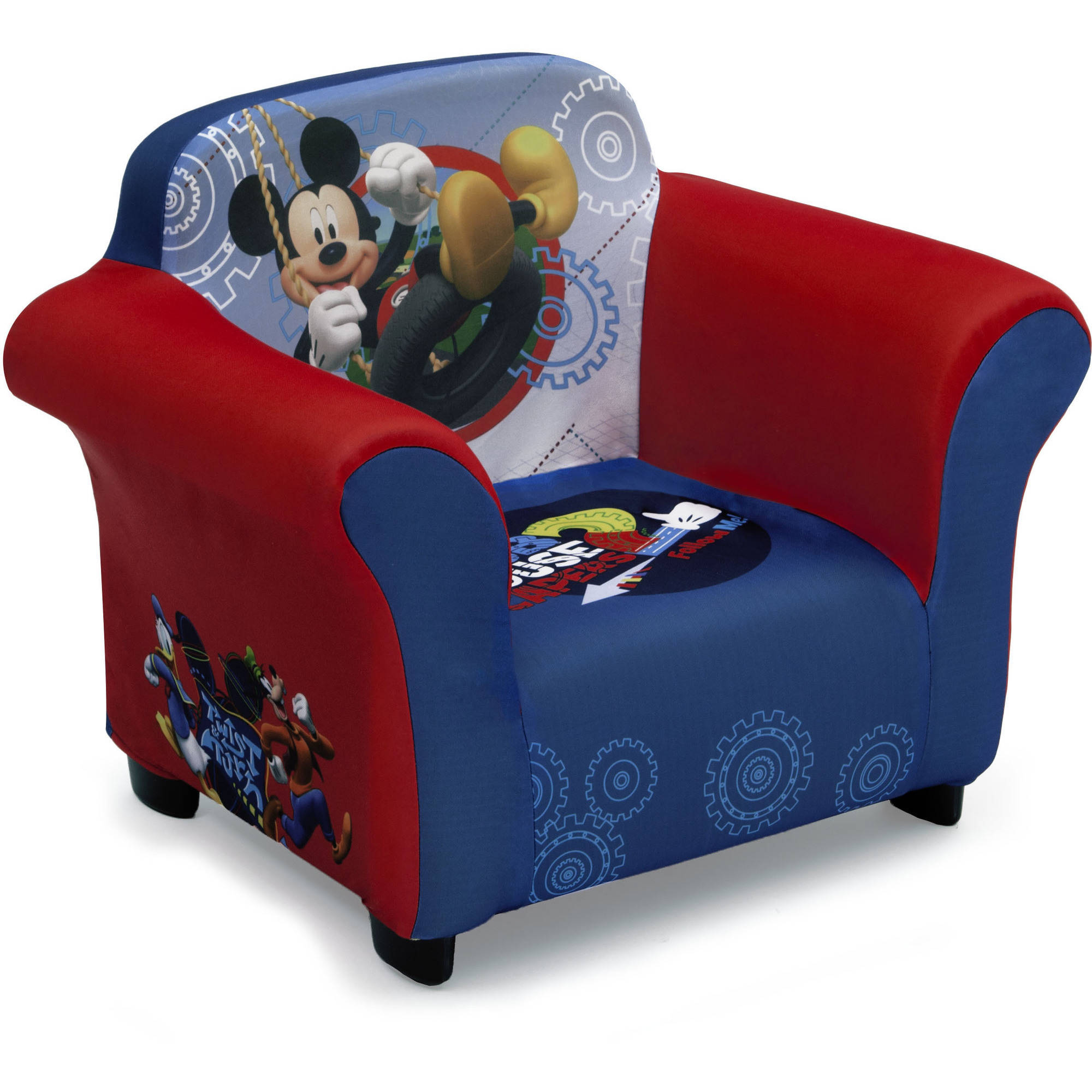 Disney Mickey Mouse Kids Upholstered Chair with Sculpted Plastic Frame by Delta Children