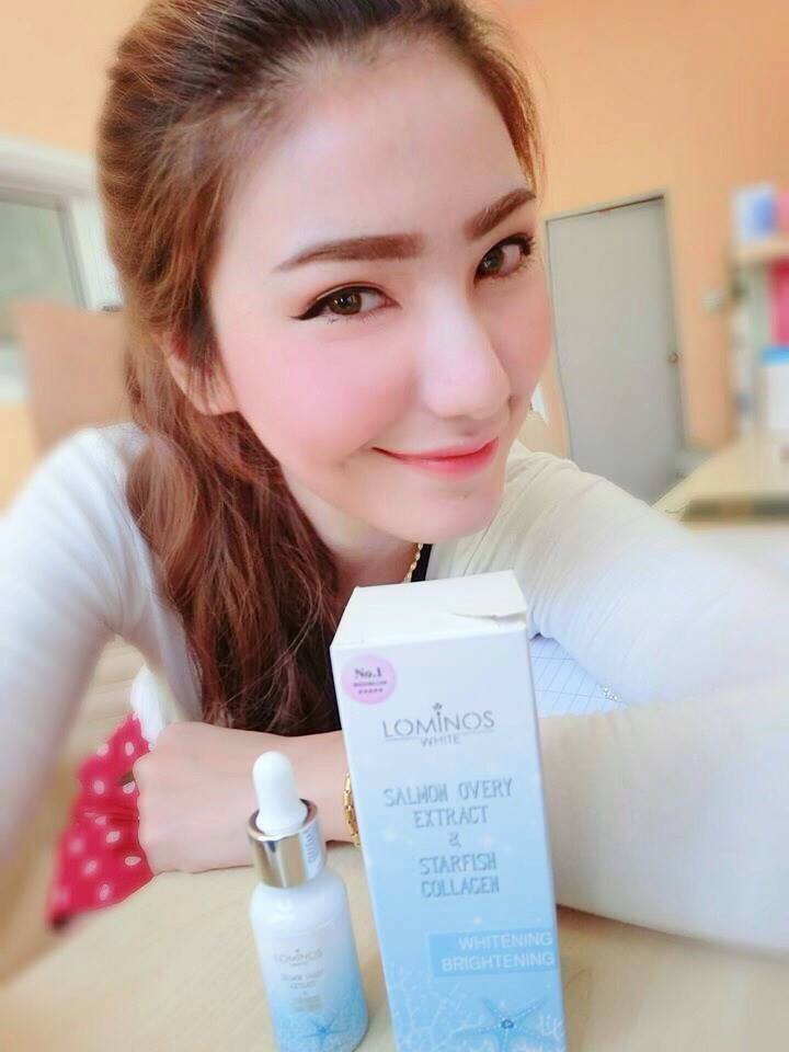 เซรั่มรกปลาแซลมอนผสมคอลลาเจนปลาดาว (Lominos White)