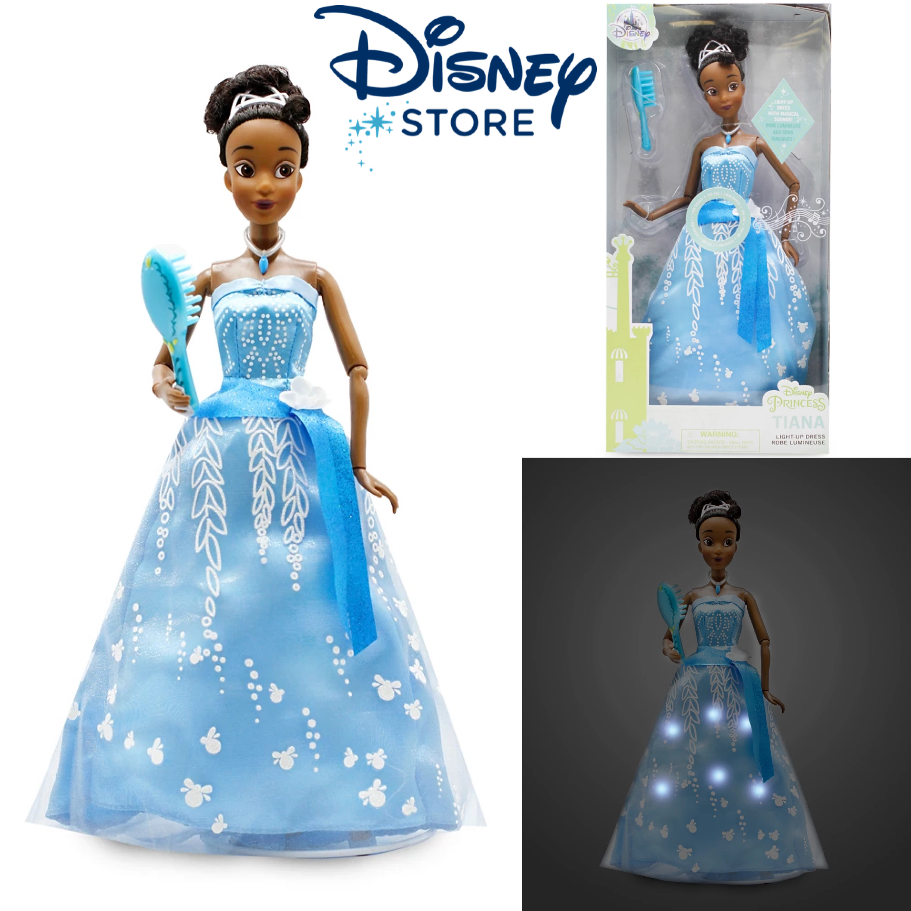 ลิขสิทธิ์แท้จาก Shopdisney USA ตุ๊กตาเจ้าหญิง Tiana Premium Doll with Light-Up Dress – The Princess and the Frog 11'' ราคา 1090