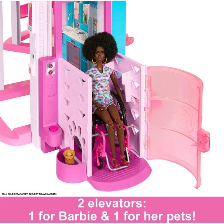 นำเข้า🇺🇸 บ้านตุ๊กตาบาร์บี้แบบในหนัง Barbie Dreamhouse 2023, Pool Party Doll House with 75+ Pieces and 3-Story Slide, Barbie House Playset, Pet Elevator and Puppy Play Areas, ราคา 12,900 บาท
