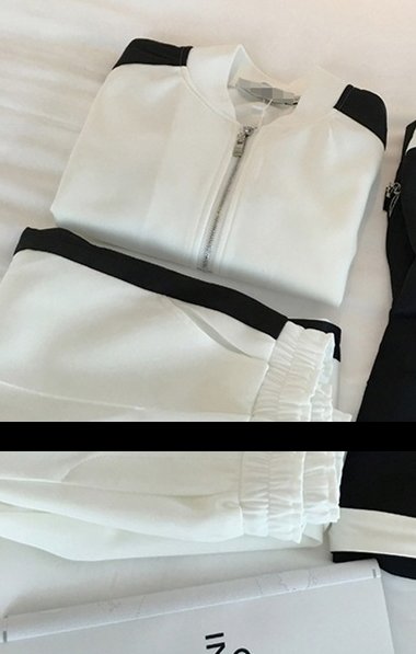 KW6006001 เสื้อแจ็กเก็ตเบสบอล+กางเกงแฟชั่นเกาหลี (พร้อมส่ง) KW6006001 ตัว