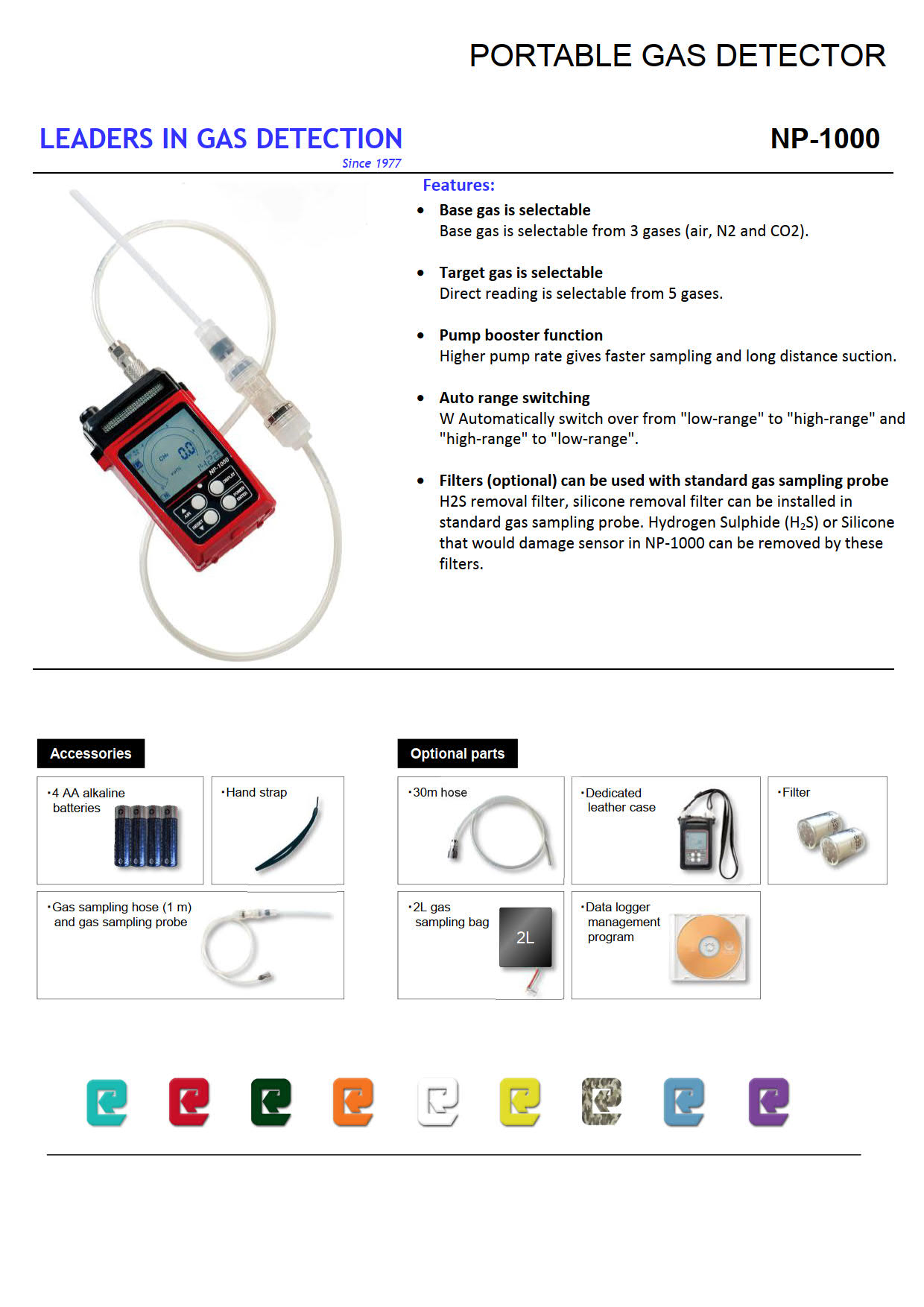RikenKeiki รุ่น NP-1000 เครื่องวัดตรวจจับแก๊สในการเผาไหม้,Portable combustible gas detector(0～100 vol%)