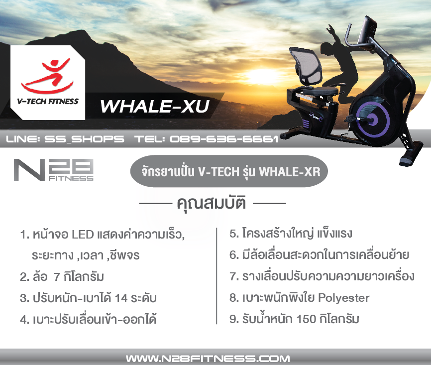 จักรยานออกกำลังกายเอนปั่น รุ่น WHALE-XR