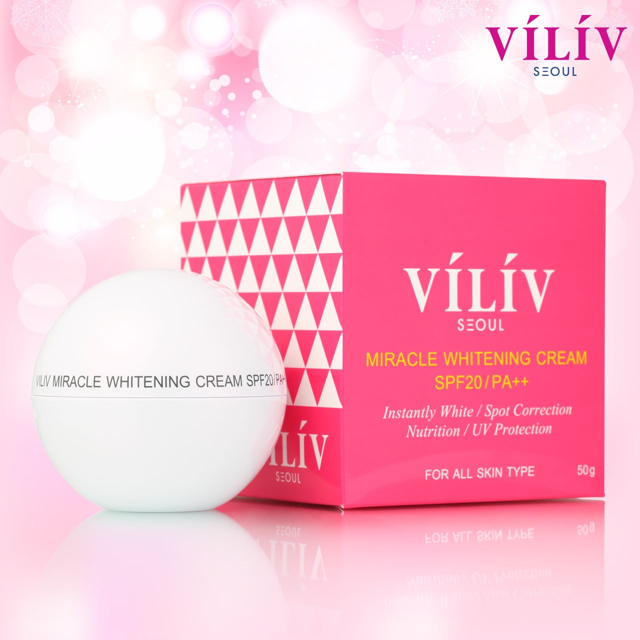 วีลีฟ มิราเคิล ไวท์เทนนิ่ง (VILIV MIRACLE WHITENING CREAM SPF20 PA++)