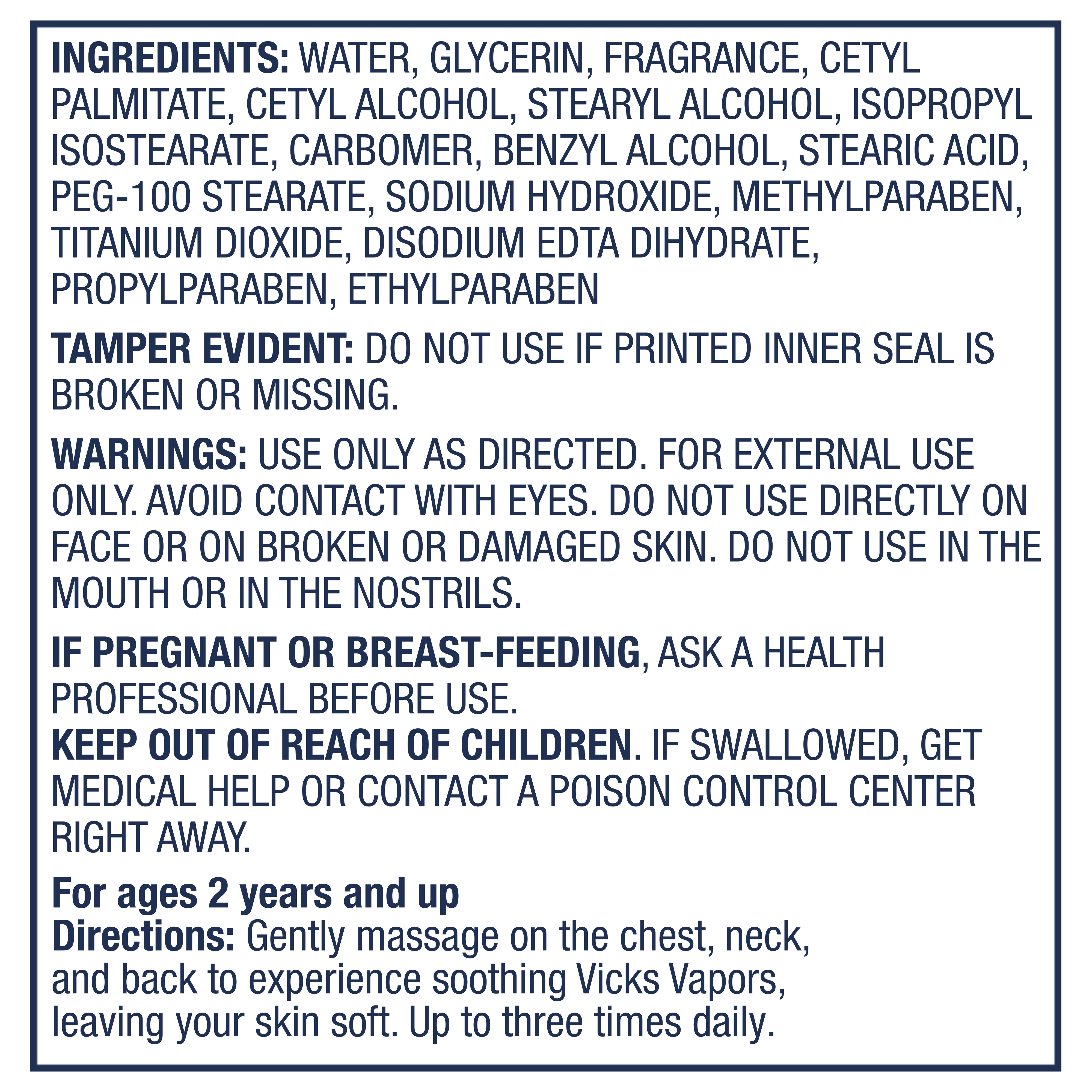 วิคส์ วาโปครีม Vicks Children's VapoCream, Long Lasting Soothing Vapors, 3 Oz