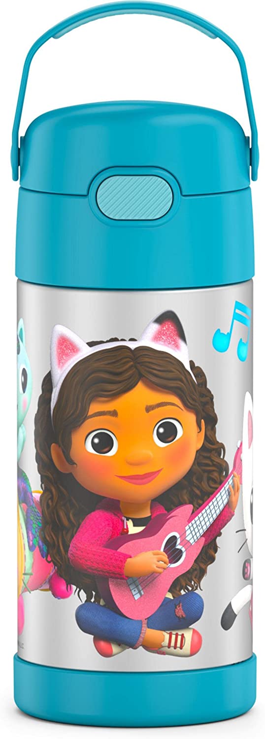 THERMOS FUNTAINER 12 Ounce Stainless Steel Vacuum Insulated Kids Straw Bottle, Gabby's Dollhouse ราคา 990 - บาท