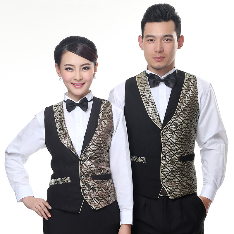 N6205008 ชุดพนักงานไนท์คลับ,Night wear,Tooling Bar Waiter,ชุดพนักงานบาร์,ชุดพนักงานโรงหนัง,ชุดพนักงานโรงละคร คาซิโน สีภาพ L-3XL N6205008 เสื้อกั๊กตัวเดียว