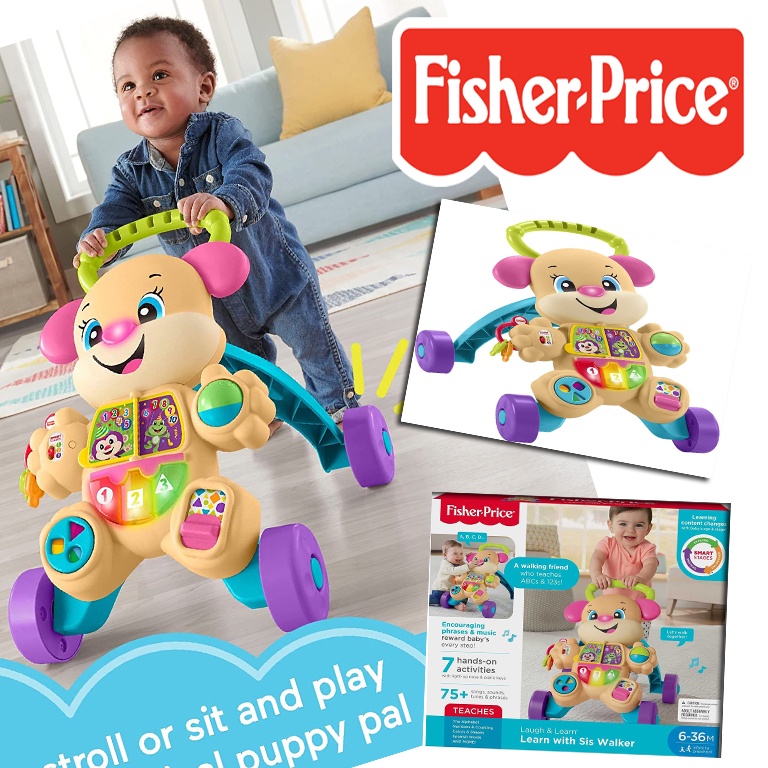 รถผลักเดิน สอนภาษาสำหรับเด็กหัดเดิน Fisher-Price Laugh & Learn Smart Stages Learn with Puppy Walker ราคา 1990 บาท