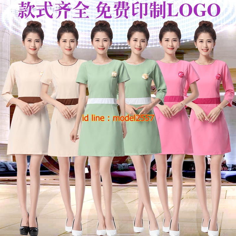 S6109010 ชุดพนักงานนวดสปา ชุดพนักงานเสริมสวย ชุดทำงาน ชุดสูท สีภาพ S-3XL S6109010 ชุด