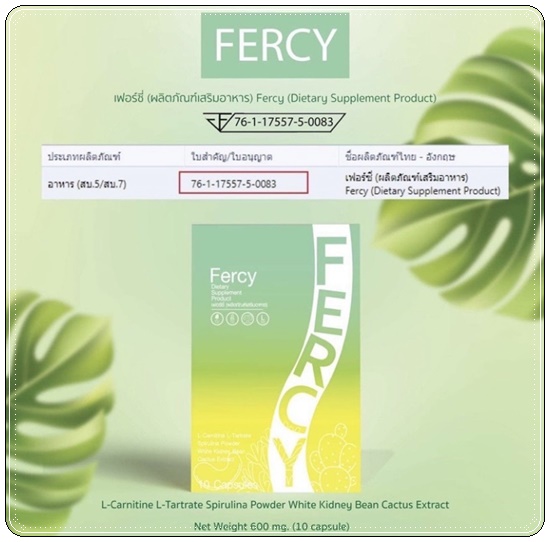 FERCY เฟอร์ซี่ อาหารเสริมลดน้ำหนัก