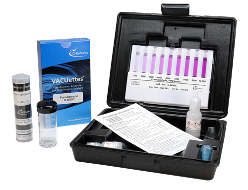 CHEMets รหัสสินค้าK-4605Cชุดทดสอบคุณภาพน้ำค่าฟอร์มาลดีไฮด์,Formaldehyde Visual High Range Kit,Meas.range:0～1200&1200～12,000ppm