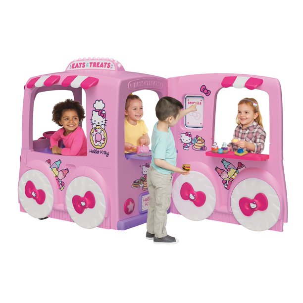 รถแบตเตอรี่เด็ก คิตตี้ ฟู้ดทรัค Hello Kitty 12 Volt “Eats and Treats” Sweet Food Truck Play-Center Ride-On ลิขสิทธิ์แท้ นำเข้าจากอเมริกา ราคา 37,000 บาท