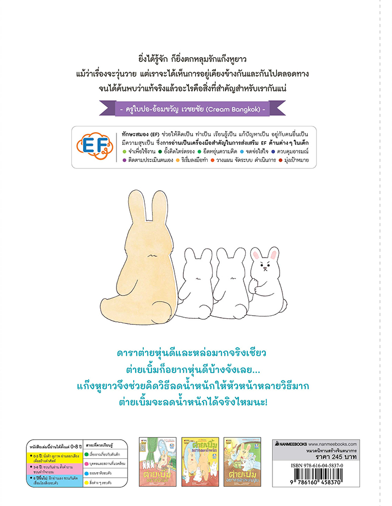 ชุดต่ายเบิ้ม เล่ม 2: ต่ายเบิ้มอยากลดน้ำหนัก (ปกแข็ง) 3 ปีขึ้นไป