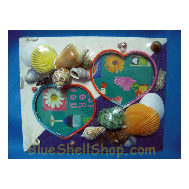 กรอบรูปหัวใจ2ดวงสีส้ม