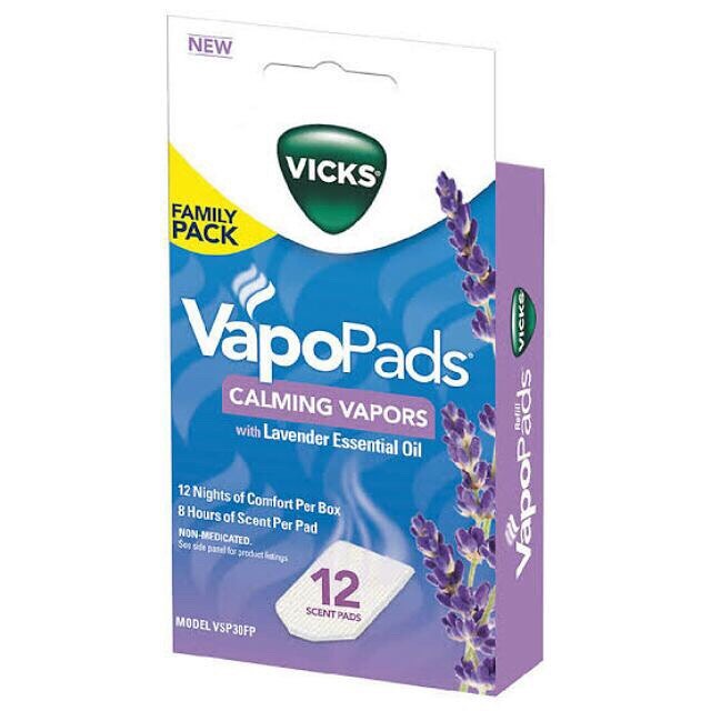 Vicks Calming Lavender VapoPad, 12 pack แผ่นวิคส์ refill สำหรับใส่เครื่อง Vicks Gallon หรือเครื่อง Vicks Waterless หรือเครื่อง Vaporizer