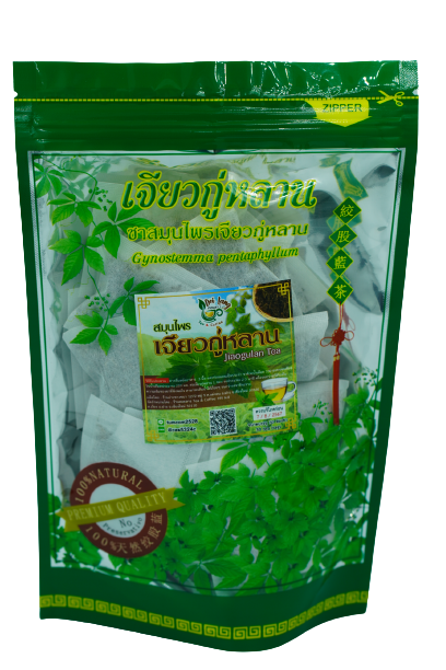 ชาเจียวกู่หลาน ขนาด 30 ซองชา สัมผัสประสบการณ์ดื่มชาที่แตกต่างกับชาเจียวกู่หลาน จากดอยอ่างขาง หอมกลิ่นธรรมชาติ รสชาติกลมกล่อม ช่วยให้ร่างกายสดชื่น ผ่อนคลาย ชาปัญจขันธ์ ผลิตภัณฑ์ธรรมชาติ เจียวกู่หลาน บรรจุ 30 ซองชา Jiaogulan tea ชาเจียวกู่หลาน ปลูกแบบไร้สาร