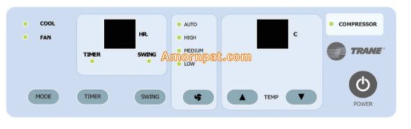 Remote Control รีโมท อะไหล่ สำหรับเครื่องปรับอากาศ แอร์ เทรน TRANE