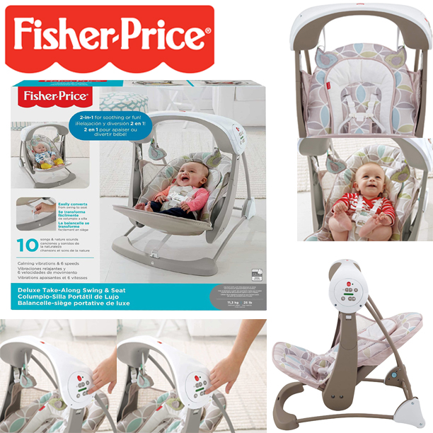 Fisher-Price Deluxe Take-Along Swing & Seat Mocha Swirl ราคา 3,990.- บาท