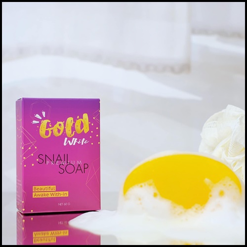 สบู่หน้าเงา POPIEW Gole White Snail Soap สบู่เมือกหอยทากทองคำ