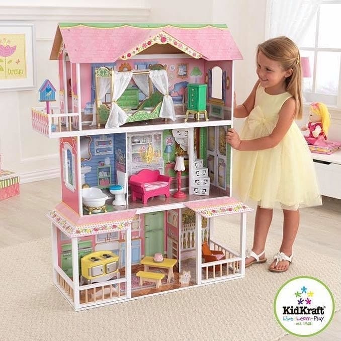 สินค้าใหม่บ้านตุ๊กตาในฝันสำหรับลูกสาว KidKraft รุ่น Sweet Savannah Wooden Dollhouse หลังใหญ่ยักษ์สุดน่ารัก แข็งแรงทนทาน ไม่มีจำหน่ายในทั่วไปในประเทศไทย สินค้านำเข้าจาก USA ของแท้ 100% ราคา 9,500 บาท + เอกชน400