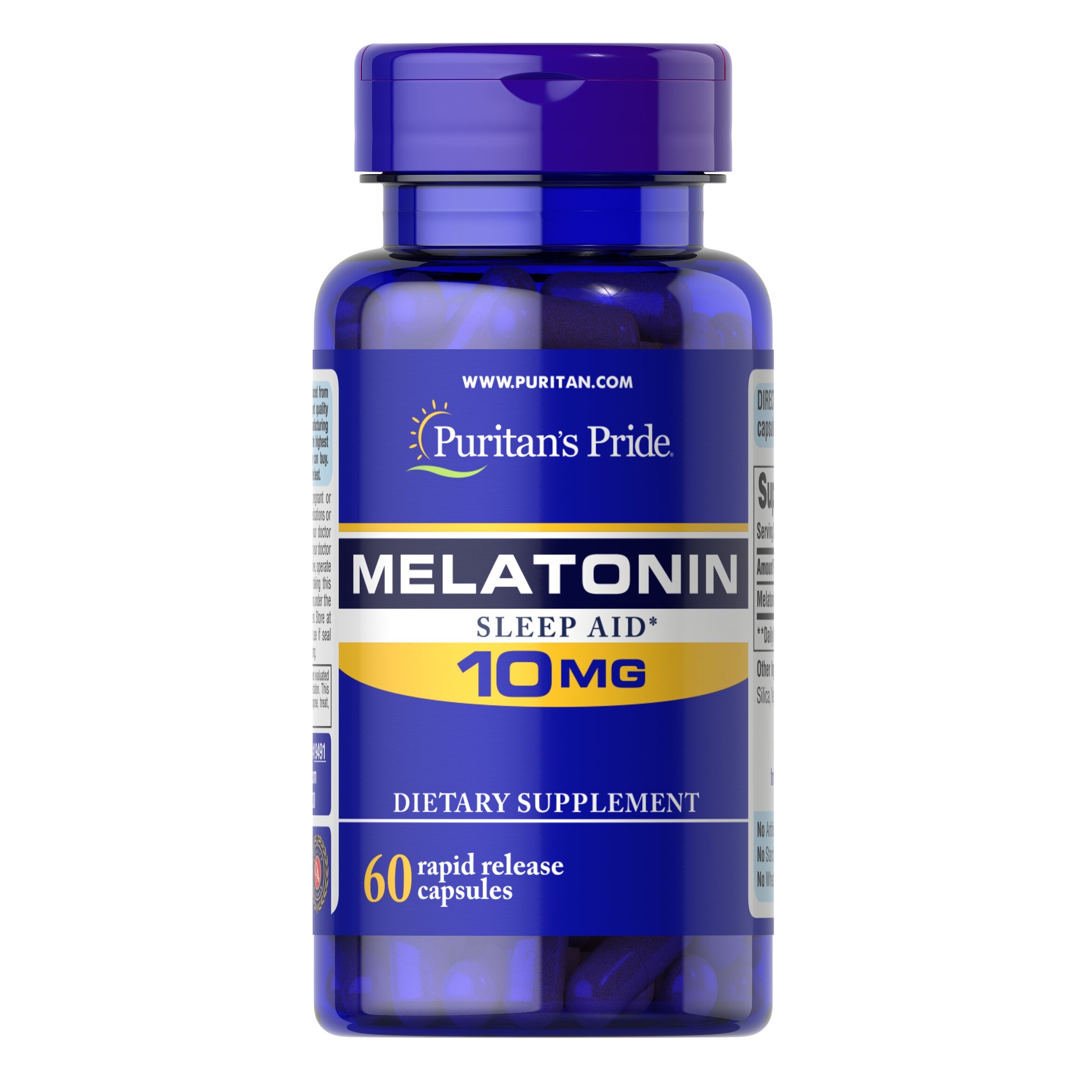 PURITAN'S PRIDE :: MELATONIN 10 mg เมลาโทนิน 10 มิลลิกรัม 30-120 แคปซูล เมลาโทนิน ผ่อนคลาย แก้ปัญหานอนไม่หลับ (เลือกขนาดด้านใน) -
