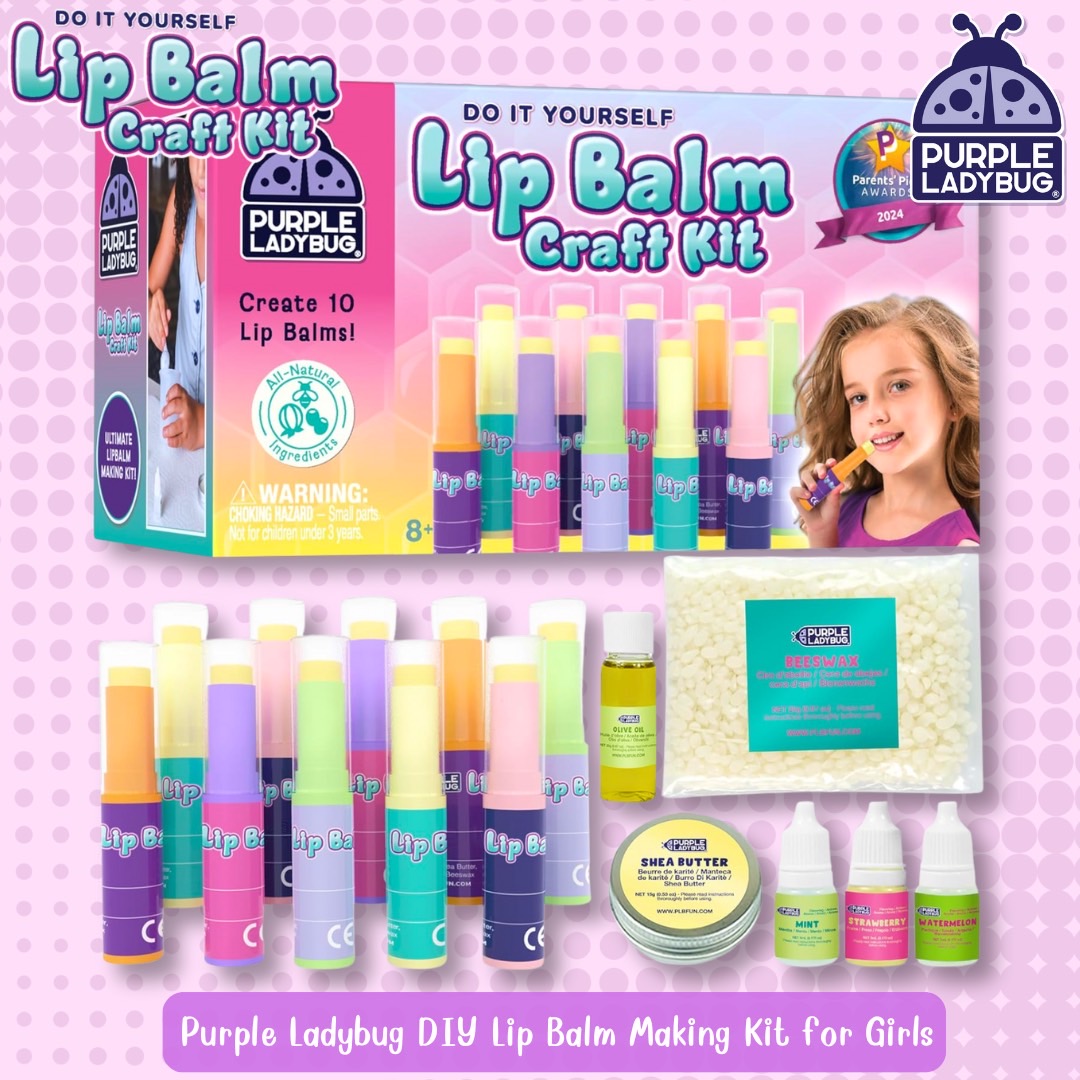 นำเข้า 🇺🇸 ชุดทำลิปบาล์ม Purple Ladybug DIY Lip Balm Making Kit 💜✨อายุ 8 ปีขึ้นไป ราคา 1,690 บาท