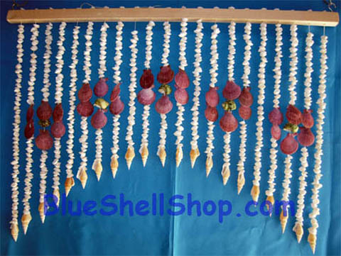 ม่านสั้นทึบลายดอกไม้ส้ม