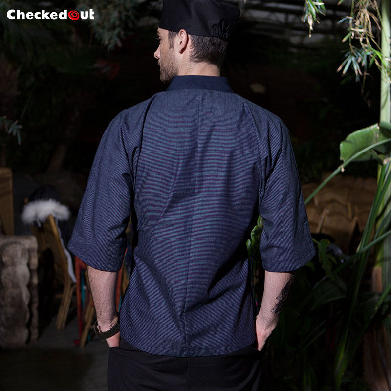 C6203002 เสื้อเชฟ เสื้อพ่อครัว เสื้อแม่ครัว เสื้อพนักงานทำอาหาร เสื้อกุ๊ก เสื้อกิโมโนร้านอาหารญี่ปุ่นเกาหลี สีภาพ M L XL 2XL G203001 ราคาเสื้อตัวเดียว