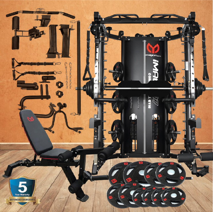 Smith Machine IMAGG 97 + ม้านั่ง819A + แผ่นน้ำหนัก50kg, สมิทแมชชีน