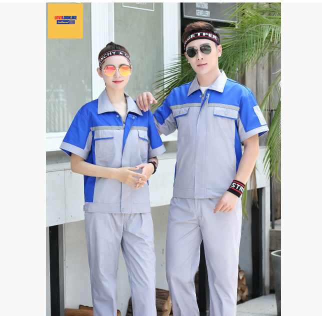 ชุดฟอร์มพนักงานช่าง วิศวกร โรงงานอุตาสาหกรรม แขนสั้น สีภาพ S-4XL M6011004 ตัว