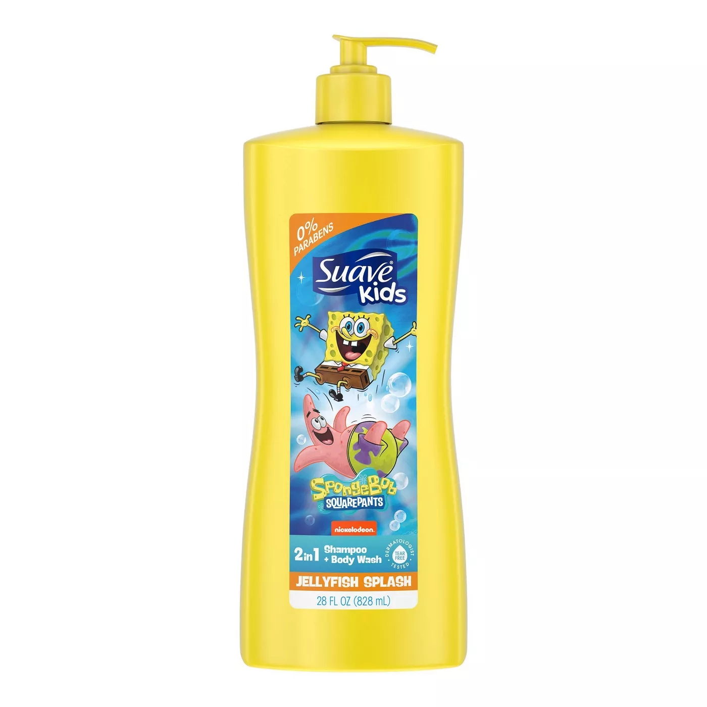 ครีมอาบน้ำและสระผมเด็กสูตรอ่อนโยน Suave Kids SpongeBob Squarepants Jellyfish Splash 2-1 Shampoo & Body Wash ราคา 500 บาท