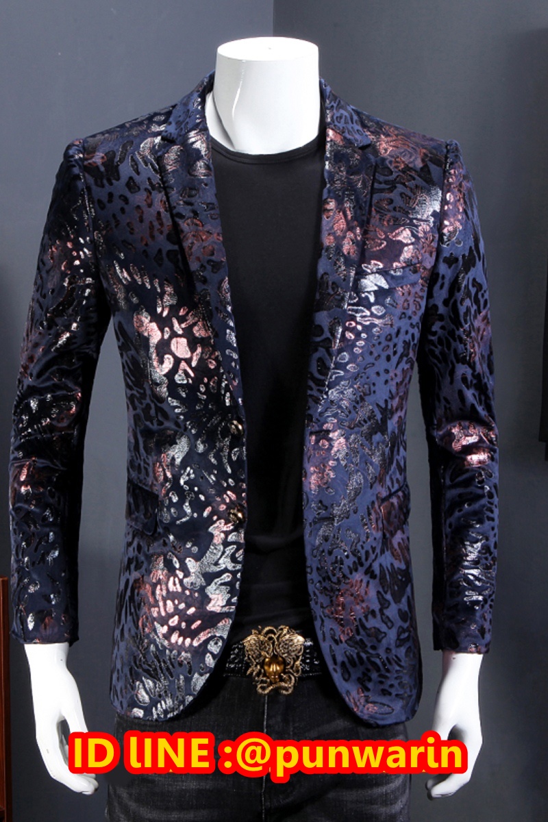 เสื้อสูทลำลองผู้ชายเสื้อสูทงานเลี้ยงพิมพ์ลายแบบตะวันตก JM6102013 ชิ้น
